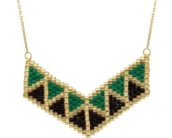 Złoty naszyjnik z koralikami