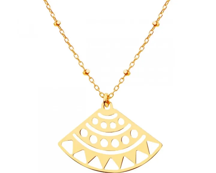 Złoty naszyjnik z kulkami, ankier - wachlarz