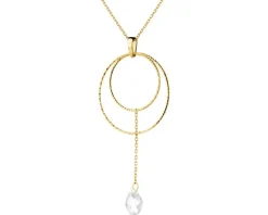 Złoty naszyjnik z kwarcem