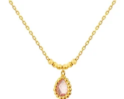 Złoty naszyjnik z kwarcem