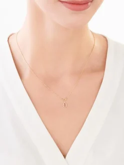 Złoty naszyjnik z kwarcem