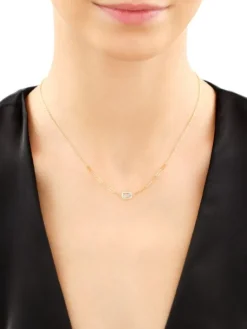 Złoty naszyjnik z kwarcem