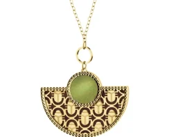 Złoty naszyjnik z masą perłową - skarabeusze