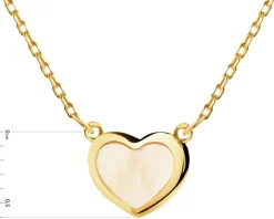Złoty naszyjnik z masą perłową - serce