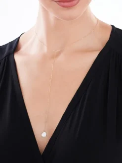 Złoty naszyjnik z masą perłową - serce