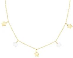 Złoty naszyjnik z masą perłową - gwiazdy