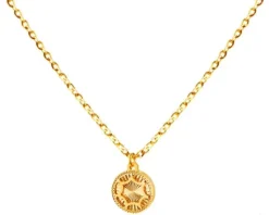 Złoty naszyjnik z masą perłową, ankier - rozeta