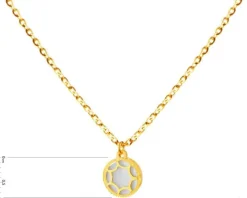 Złoty naszyjnik z masą perłową, ankier - rozeta