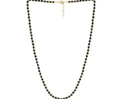Złoty naszyjnik z onyksami syntetycznymi - kulki