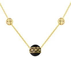 Złoty naszyjnik z onyksem