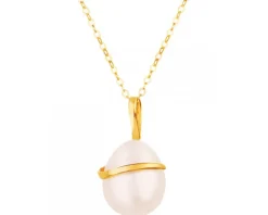 Złoty naszyjnik z perłą