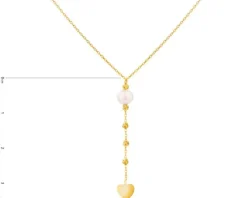 Złoty naszyjnik z perłą, ankier - serce