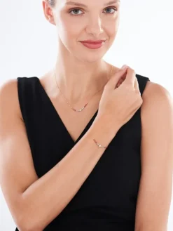 Złoty naszyjnik z perłą i korundami