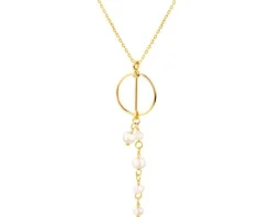 Złoty naszyjnik z perłami - koło