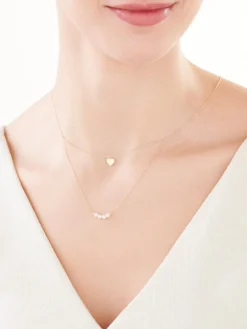 Złoty naszyjnik z perłami, ankier - serce