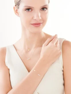 Złoty naszyjnik z perłami, ankier - serce