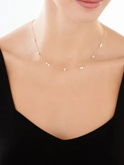 Złoty naszyjnik z perłami, ankier