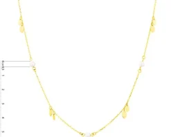 Złoty naszyjnik z perłami, ankier