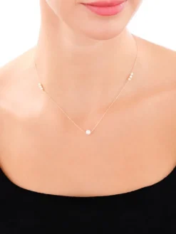 Złoty naszyjnik z perłami, ankier