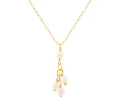 Złoty naszyjnik z perłami, ankier - kulki