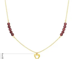 Złoty naszyjnik z turmalinami, ankier - serce