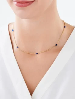 Złoty naszyjnik ze szkłem  - pancerka