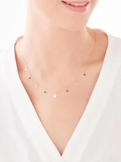 Złoty naszyjnik ze szkłem - gwiazdy