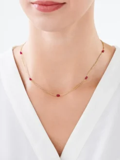 Złoty naszyjnik ze szkłem - pancerka