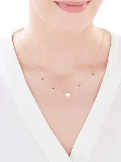 Złoty naszyjnik ze szkłem  - serce