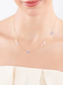 Złoty naszyjnik ze szkłem, ankier