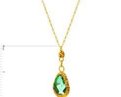 Złoty naszyjnik ze szkłem, ankier