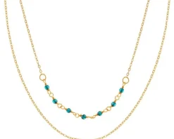 Złoty naszyjnik ze szkłem, ankier