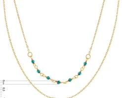 Złoty naszyjnik ze szkłem, ankier