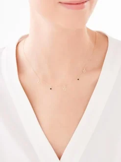 Złoty naszyjnik ze szkłem, ankier - gwiazdy