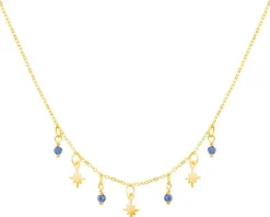 Złoty naszyjnik ze szkłem, ankier - gwiazdy