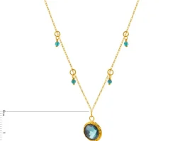 Złoty naszyjnik ze szkłem, ankier