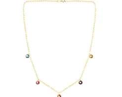 Złoty naszyjnik ze szkłem szlifowanym, ankier