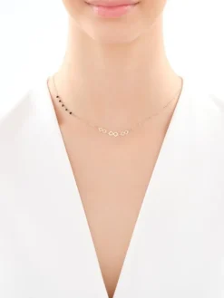 Złoty naszyjnik ze szkłem szlifowanym, ankier - nieskończoności