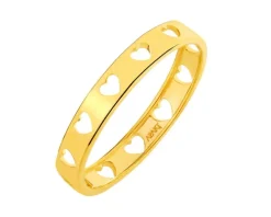 Złoty pierścionek - serca