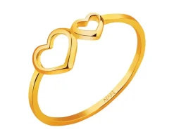 Złoty pierścionek - serca