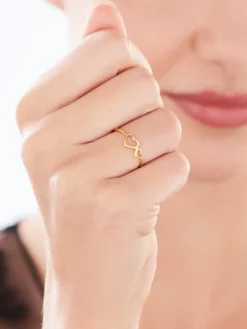 Złoty pierścionek - serca