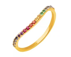 Złoty pierścionek z cyrkoniami