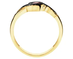 Złoty pierścionek z cyrkoniami