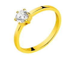 Złoty pierścionek z cyrkonią