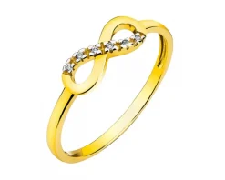 Złoty pierścionek z cyrkoniami - nieskończoność