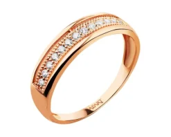 Złoty pierścionek z cyrkoniami