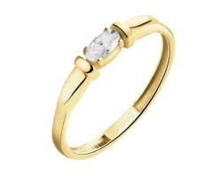 Złoty pierścionek z cyrkonią