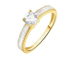 Złoty pierścionek z cyrkoniami