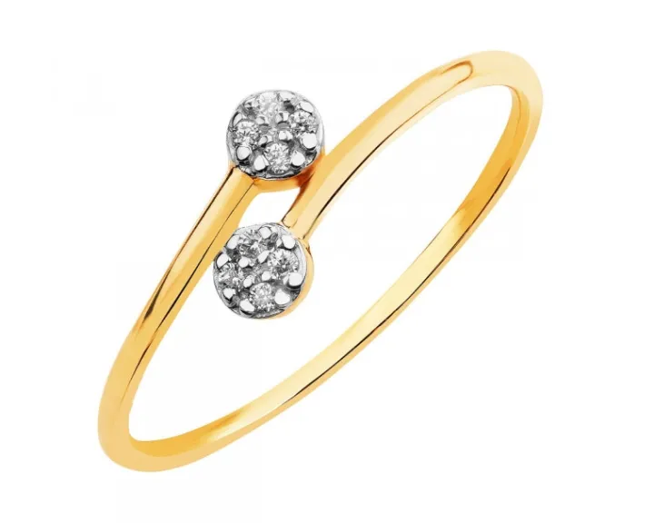 Złoty pierścionek z cyrkoniami
