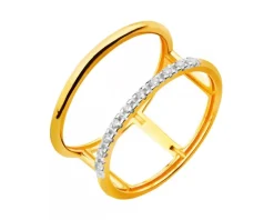 Złoty pierścionek z cyrkoniami